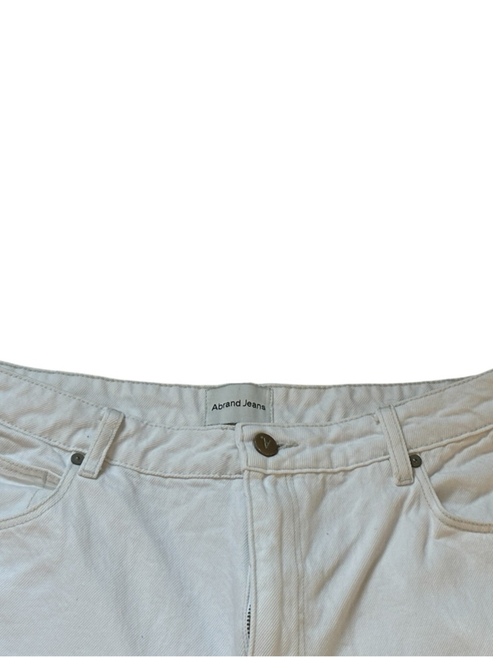 Abrand White Barrel Leg Jeans Womens Size 33 High Rise Full Length Denim - Picture 5 of 14